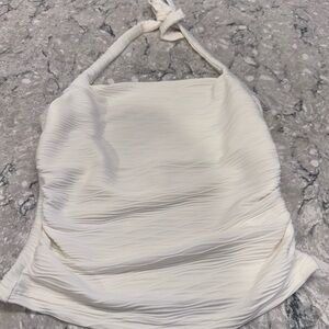 White Ruched Halter Top